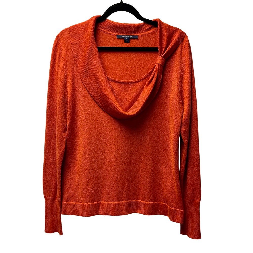 Chadwicks Knit Top L Burnt Orange Preppy Academia Sophisticated Autumnal Earthy